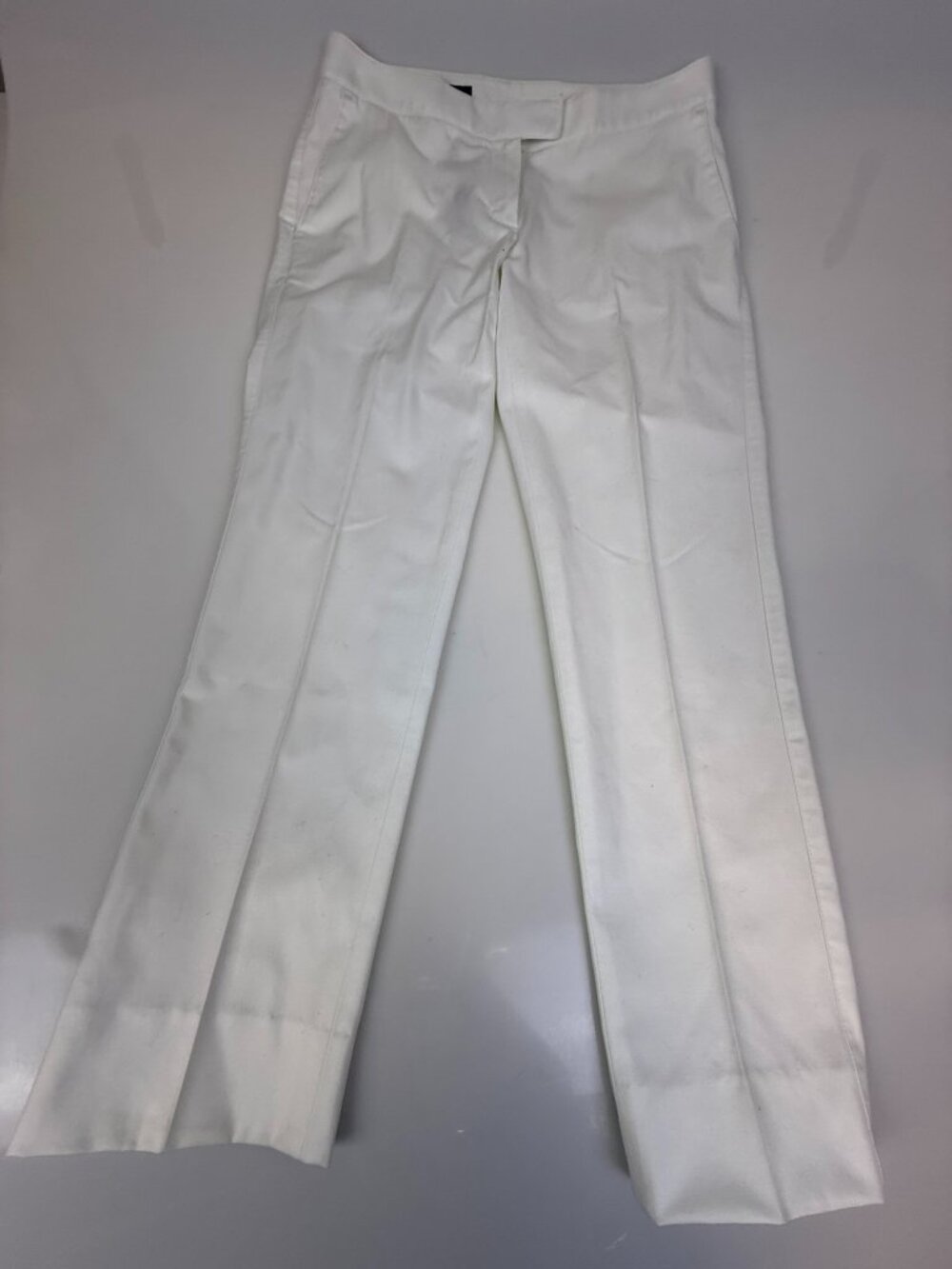 Brooks Brothers White Cotton-Blend Sateen Straight-Leg Trousers J2-28